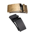 thumbnail image 1 of 2 Pieces Rectangular Automatic Belt Buckle for 3-3.5cm Width Ratchet Belt, Belt Black and Copper, 1 of 8