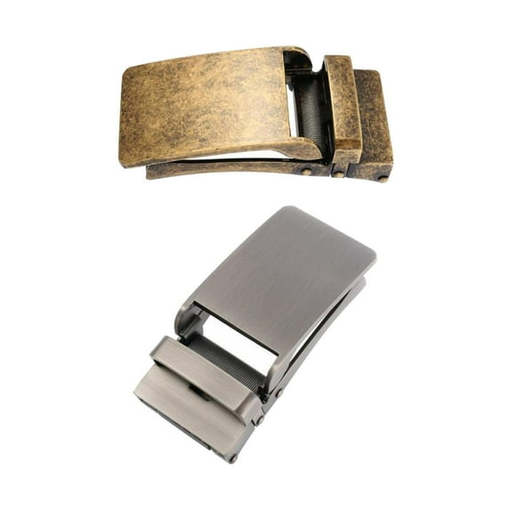 2 Pieces Rectangular Automatic Belt Buckle for 3-3.5cm Width Ratchet Belt, Belt and Copper