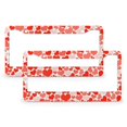 thumbnail image 1 of 2 Pieces Red Love Heart Romantic Gift License Plate Cover Seamless Pattern Licenses Plates Frames Front Licenses Plate Covers Car Tag Frame Metal 2 Hole Fits All Car, 1 of 6