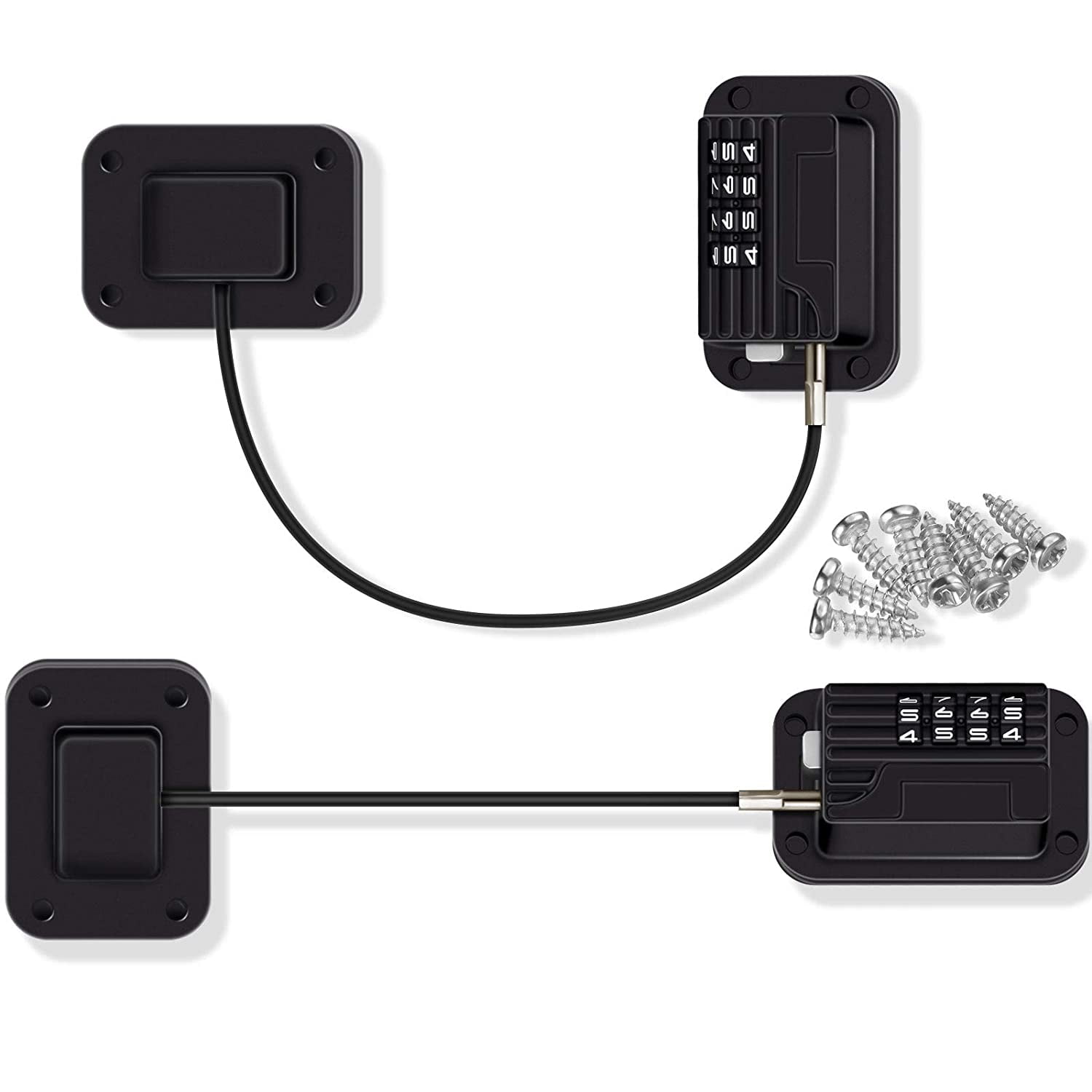 2 Pieces Refrigerator Lock 4 Number Coded Freezer Lock Adhesive Fridge