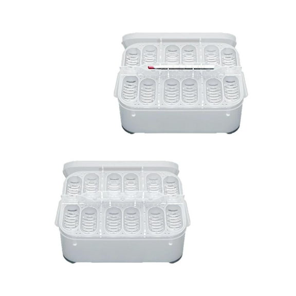 2 Pieces Reptile Incubator Reptile Breeding Box 12 Holes Reptile Egg Tray Breeding Incubator for Hatching Snake,Lizards, Reptiles,Gecko