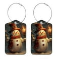 2 Pieces Retro Christmas Snowman Luggage Tags, Privacy Cover ID Label