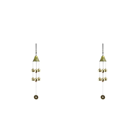 GETAJGHSD Vintage Bell Pendant Khaki Metal Simple Color Beautiful Design 2Pcs