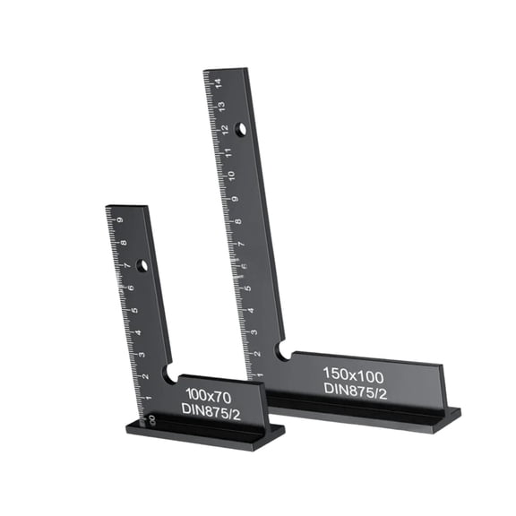 2 Pieces Right Angle Ruler Carpenter Square Metal L Square Ruler Aluminum Alloy Construction for Woodworking Engineer
