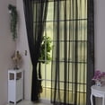 thumbnail image 1 of 2 Pieces Rod Pocket Sheer Curtains Light Blocking for Bedroom and Patio Door Window Treatment Home Decor 32x80Inch Black, 1 of 4