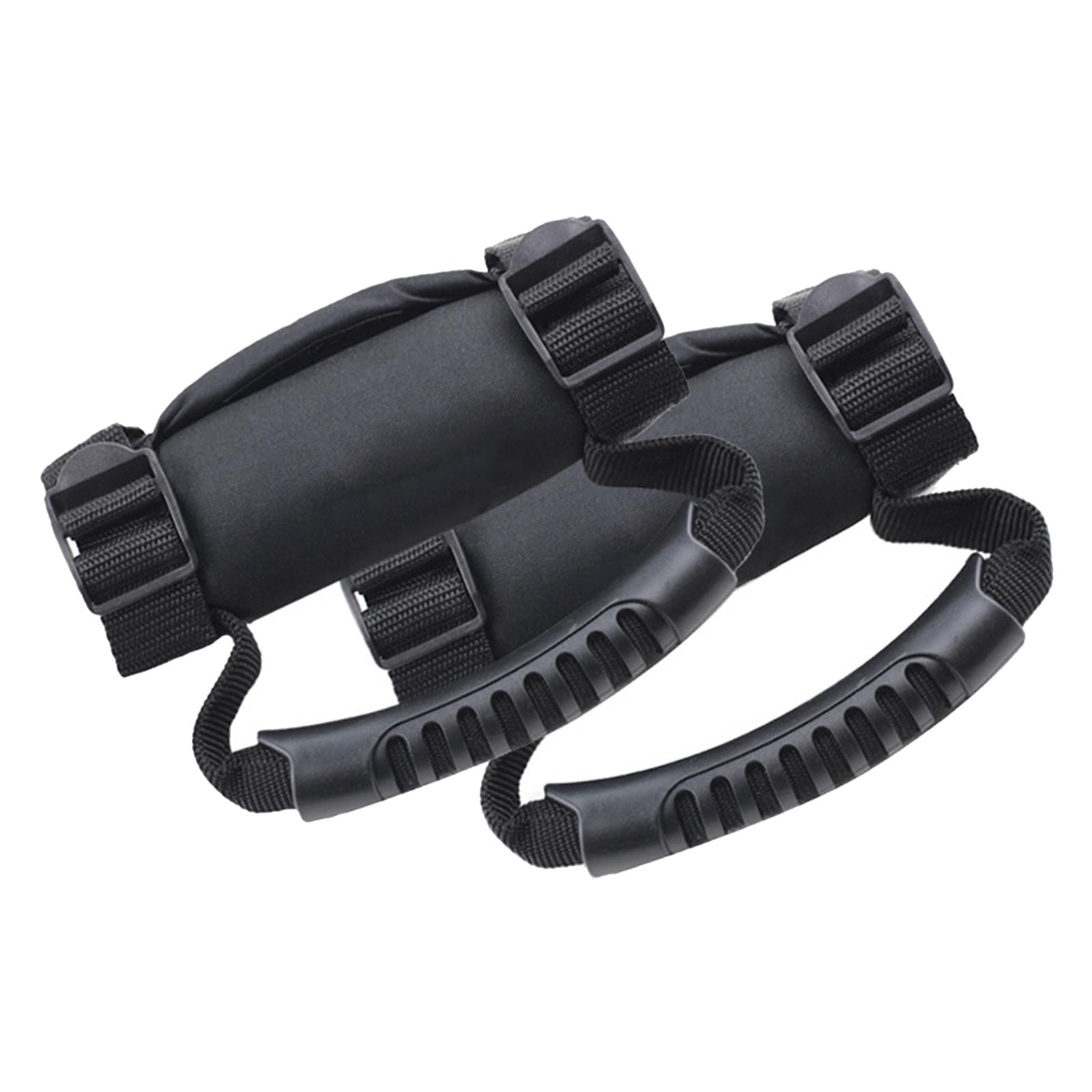 2 Pieces Roll Cage Grab Bar Handles Safe Riding Non-slip Black Passenger Roll Bar Handle Universal Safety Strap Hand Hold for ATV UTV