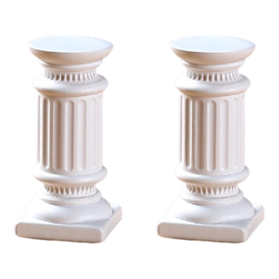 2 Pieces Roman Column Statues Sculptures Vintage Style Resin for Mantel Display and Photography Props