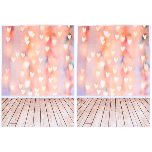 2 Pieces Romantic Backdrop Wall-mounted Background Cloth Faceted Pendant Khaki