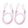 thumbnail image 1 of 2 Pieces Rope Satin Drape Curtain Tiebacks Holdbacks 70cm Handmade Rural Pink, 1 of 4