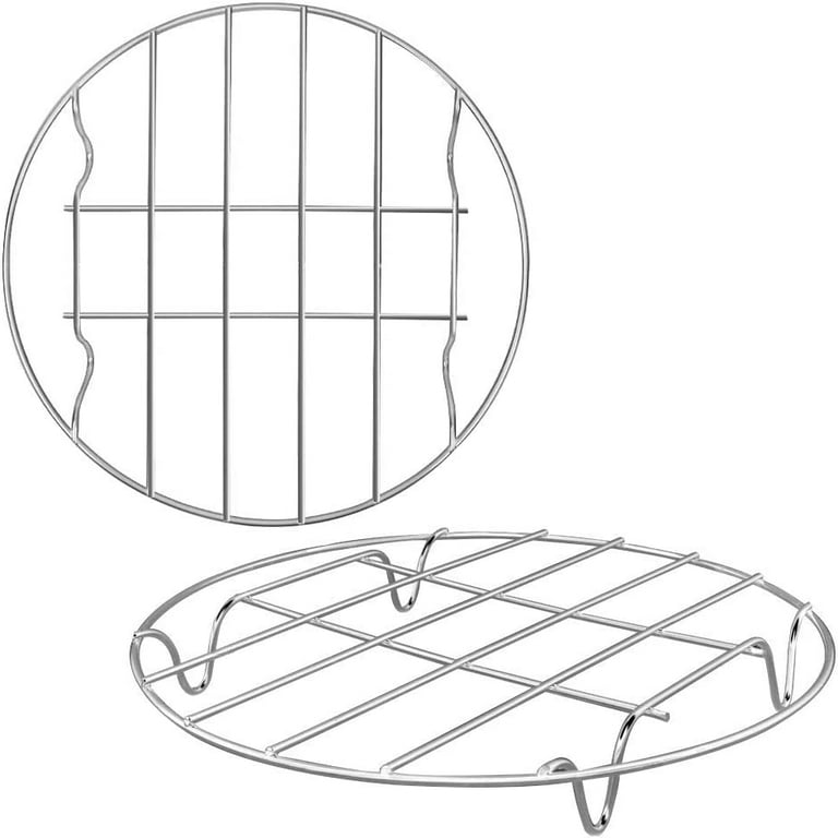 2 Pieces Round Cooling Rack Circular Wire Rack 8 Stainless Steel Round Baking and for Air Fryer Instant Pot Pressure Cooker Canning For Christmas