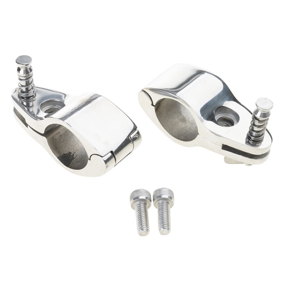 2 Pieces Saltwater Resistant Marine Hardware Clamps Heavy Duty Spring Pin Design for 22-32mm Bimini Top Pipes