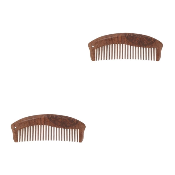 2 Pieces Sandalwood Carving Hairbrush Comb -friendly Women's Miss