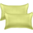 thumbnail image 1 of 2-PACK Cooling Viscose Satin Pillowcase Set with Hidden Zipper closure, King, Pistachio Green, 1 of 4