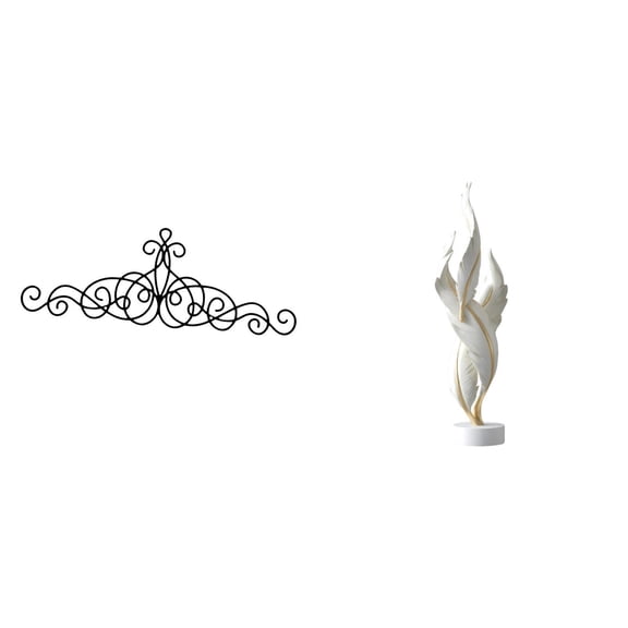 2 Pieces Scroll Wall Art Hanging Decoration Statue Ornament with Modern Elegant Lines for Living Room Bedrooms