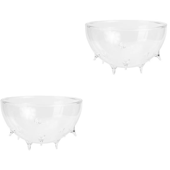 2 Pieces Sea Urchin Glass Bowl Dessert Food Serving Salad Decor Transparent Restaurant