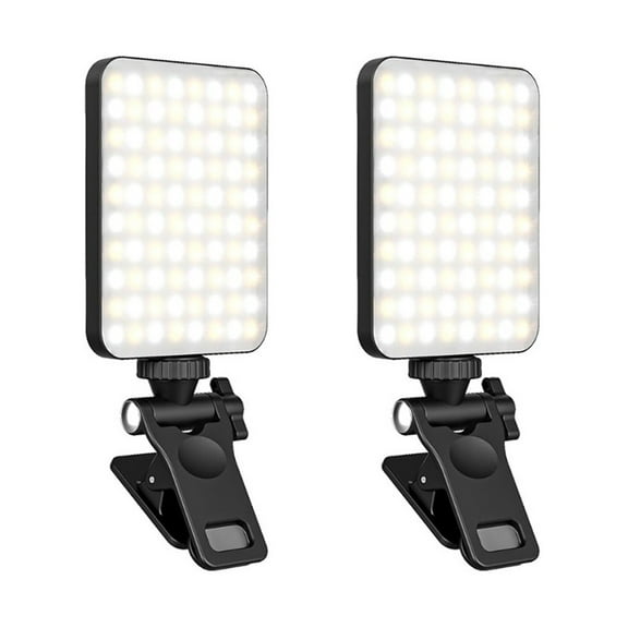 2 Pieces Selfie Light LED Chargable Lamp Video Clip on Camera for Makeup Ring Pp