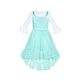 thumbnail image 1 of 2 Pieces Set Girls Dress White Long Shirt Lace Hi-low Dress 6 Years, 1 of 8