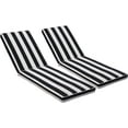 thumbnail image 1 of 2 Pieces Set Outdoor Lounge Chair Cushions Patio Chaise Lounge Replacement Cushions Funiture Seat Cushions Chair Pads Set of 2(Black+White Stripes-2 pcs), 1 of 13