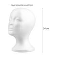thumbnail image 1 of 2 Pieces/Set Styrofoam Head Female Foam Wig Head Mannequin Manikin Cosmetics Model Head Wig Display Glasses Hats Hairpieces Stand,Styrofoam Mannequin Head White Foam Wig Stand Round Base,White,10.24", 1 of 7