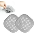 thumbnail image 1 of 2 Pieces Shower Drain Hair Catcher Bathtub Stopper Home Drain Protectors Drain Cover with Sucker Water Trap Sink Cover for Bathroom Bathtub and Kitchen (Grey,White), 1 of 15