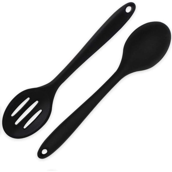 2 Pieces Silicone Nonstick Mixing Spoons, BPA Free and Food Grade ...