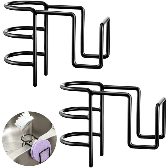 2 Pieces Sink Dish Wand Brush Holder Kitchen Sink Caddy Organizer Sponge Storage Dish Scrubber Holder Kitchen Portable Storage Accessories for Home
