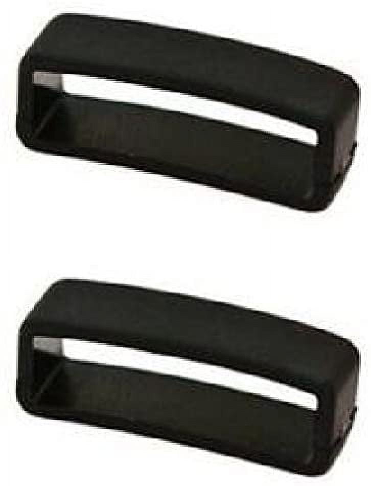 2 Pieces Size 20MM Black Rubber Replacement Watch Band Strap Keepers