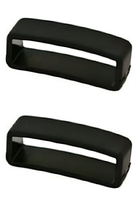 2 Pieces Size 20MM Black Rubber Replacement Watch Band Strap Keepers Loops