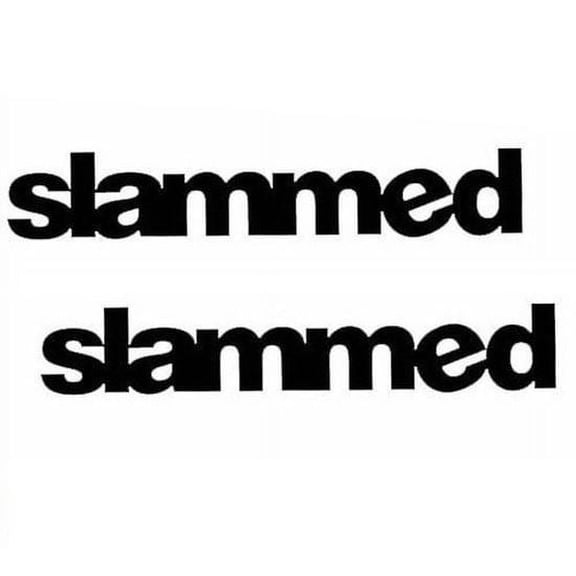 2 Pieces Slammed JDM Camber Gang Stance Vinyl Decal Sticker Hellaflush BLACK