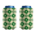 thumbnail image 1 of 2 Pieces Sleeves Beer Cooler Bags Insulated Collapsible Beer Can Sleeve Green Four Clover Leaf Can Cooler Sleeve for Energy Drink & Beer, 1 of 3