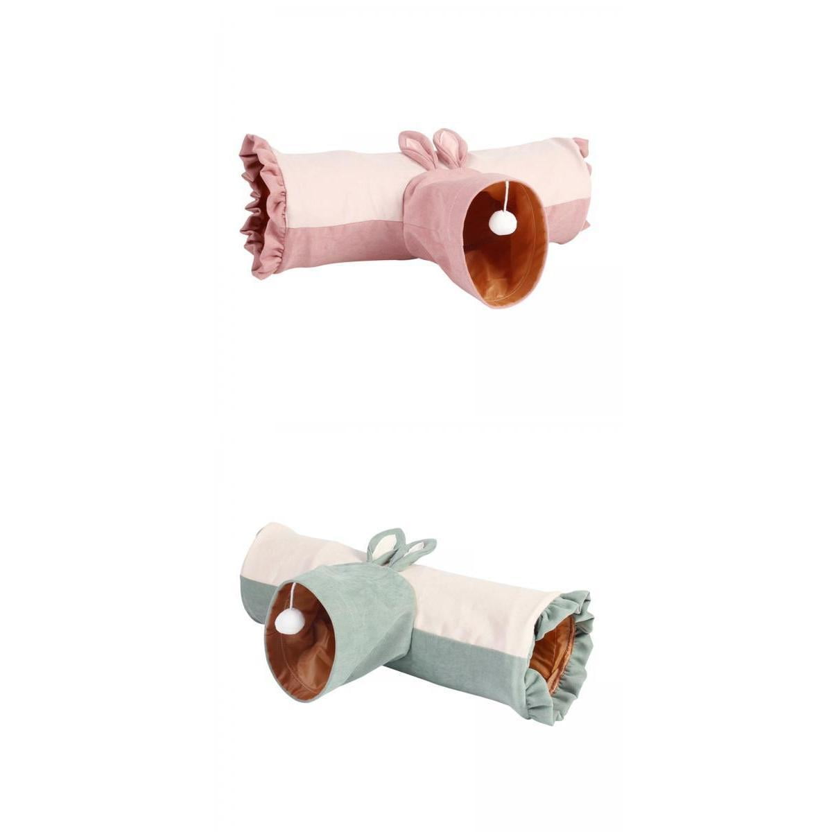 2 Pieces Small Animal Hideout Tunnel Collapsible Pet toy Tunnel Tube for Rabbit Hamster Guinea Chinchilla Pet Supplies