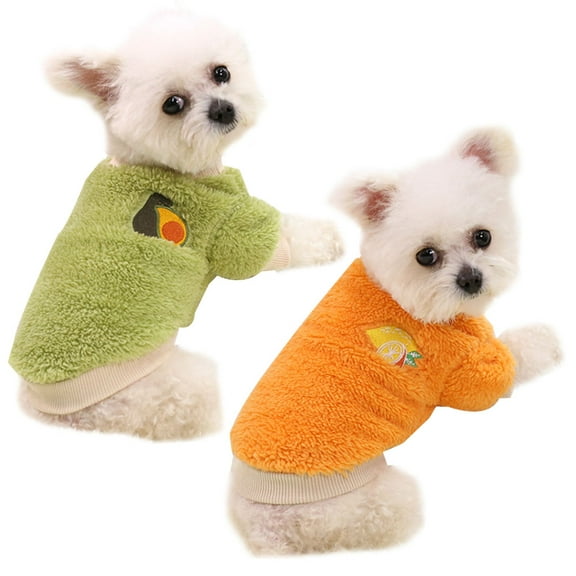 2 Pieces Small Dog Sweaters Fleece Clothes Winter Warm Puppy Sweaters Boys Girls Tiny Dog Outfits for Teacup Yorkie Puppies Extra Small Breed Costume