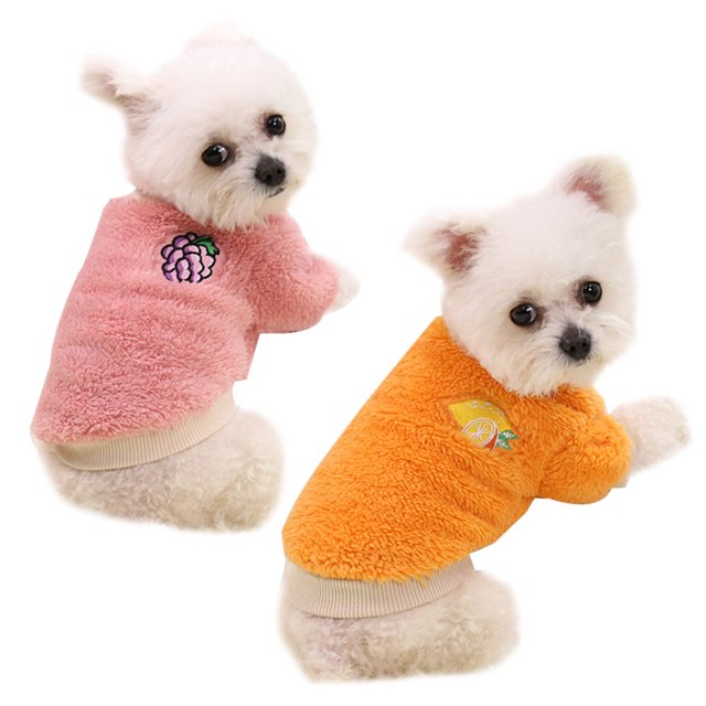 2 Pieces Small Dog Sweaters Fleece Clothes Winter Warm Puppy Sweaters