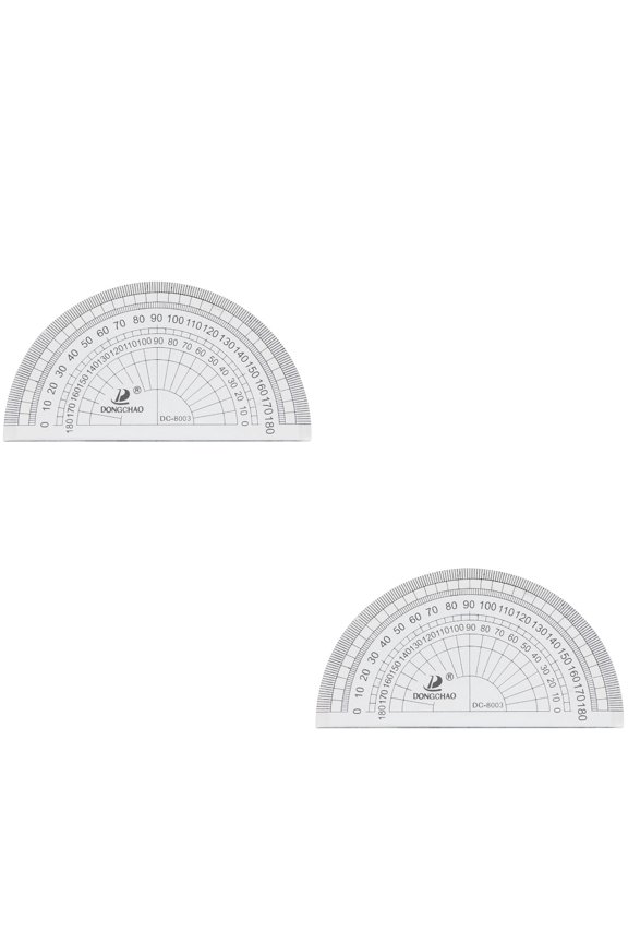 2 Pieces Small Protractor Ruler Triangle Student