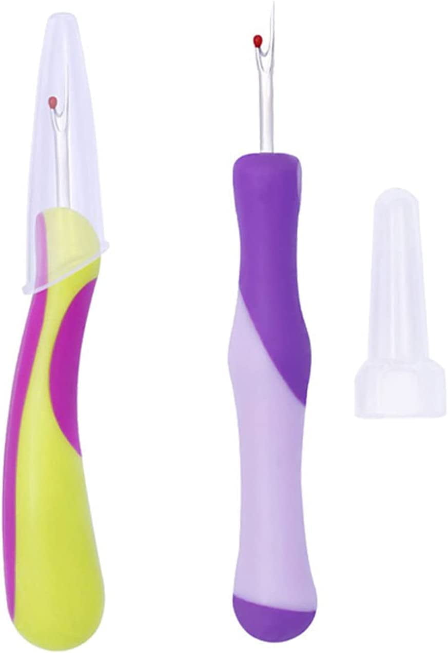 2 Pieces Small Seam Rippers with Transparent Cover & Silicone Handle ...