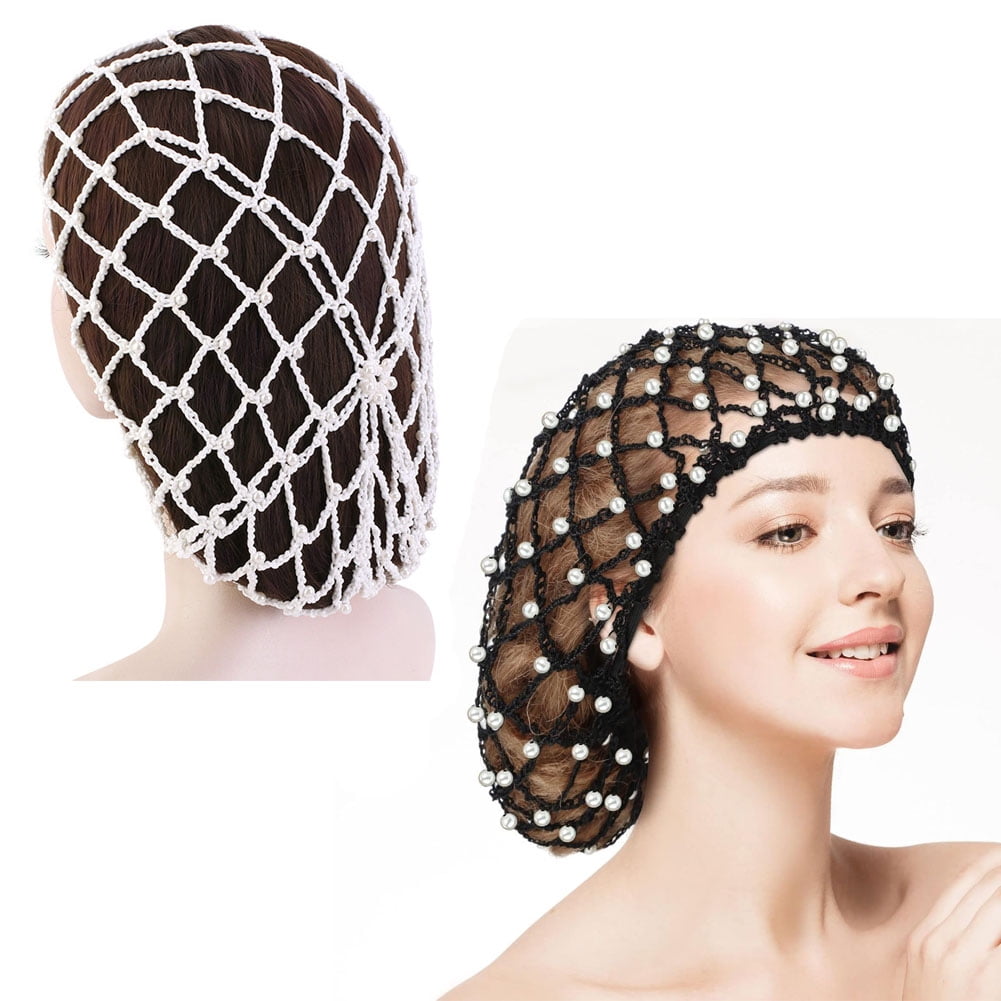 2 Pieces Snoods for Women Hair Mesh Crochet Hair Net with 2 Pieces Snoods for Women Hair Mesh Crochet Hair Net with