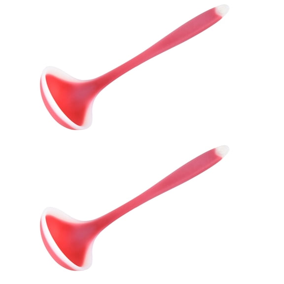 TOYMYTOY Soup Ladle Silicone Red Home Kitchen Cooking 2Pack 11.2x3.5x2in