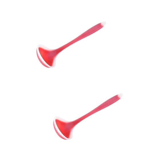 FUEENIRVA Heat-Resistant Non-Stick Soup Ladle Red White for Cooking 2Pcs
