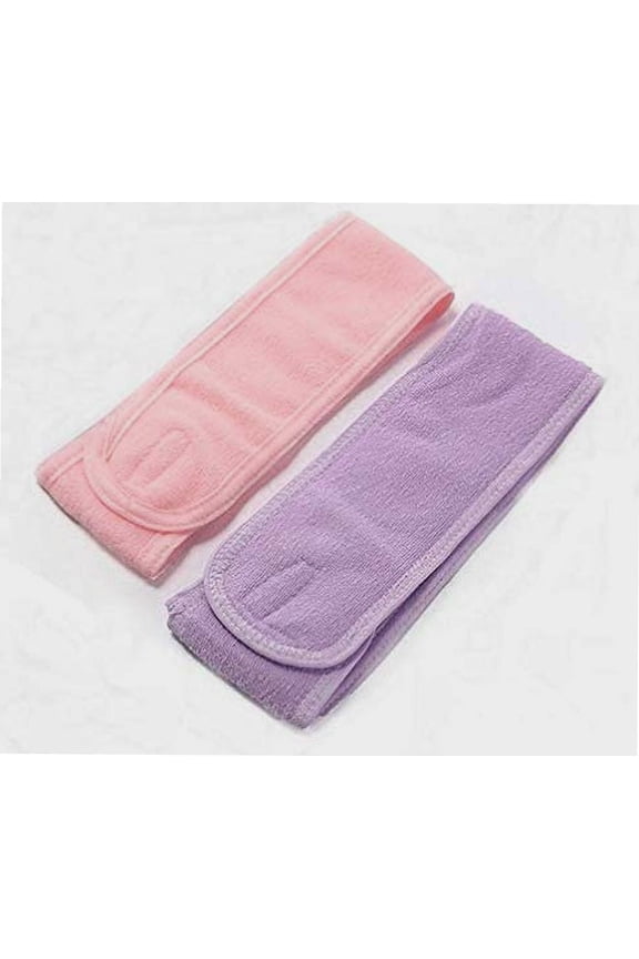 2 Pieces Spa Facial Headband,Stretchable Head Wrap Headbands with Magic Tape for Wash Face, Yoga, Sport, Makeup, Etc