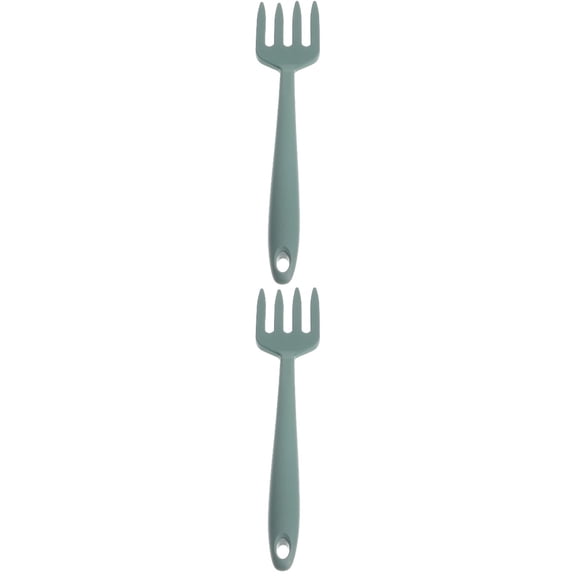 FUEENIRVA 2-Pack Ergonomic Silicone Pasta Forks Non-Stick Kitchen Utensils for Home Cooking and Serving