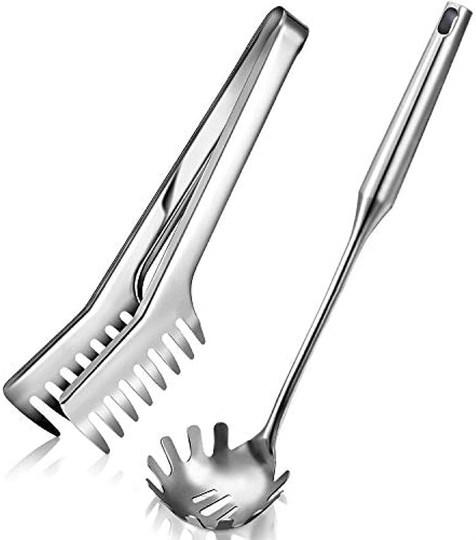2 Pieces Spaghetti Spoon Large Pasta Server Utensil, 9.4 Inch Stainless Steel Pasta Tong and 13.6 Inch Pasta Fork with Vacuum Handle, Comfortable Grip Design Spaghetti Server for Kitchen - Walmart.com