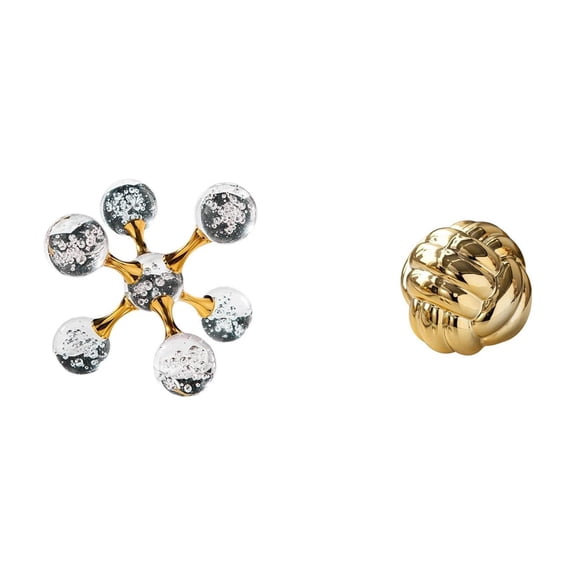 2 Pieces Sphere Figurine Knot Statue Desktop Ornament Ceramic Material for Home Office Living Room Decor