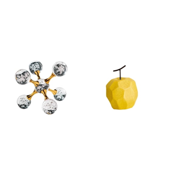 2 Pieces Sphere Figurine Porcelain Sculpture Geometric Ornament Creative Material Desk Office Home Display