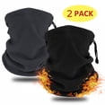 thumbnail image 1 of 2 Pieces Neck Warmer for Men Face Mask for Winter Half Ski Masks Women Face Covering Black Grey, 1 of 8