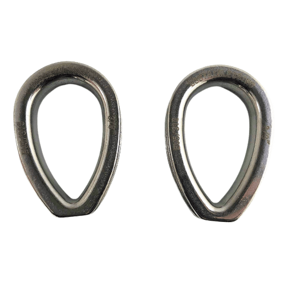 2 Pieces Stainless Steel 316 3/8" (10mm) Wire Rope Thimble Casting with Closed End Marine Grade for Rope Size 3/8"