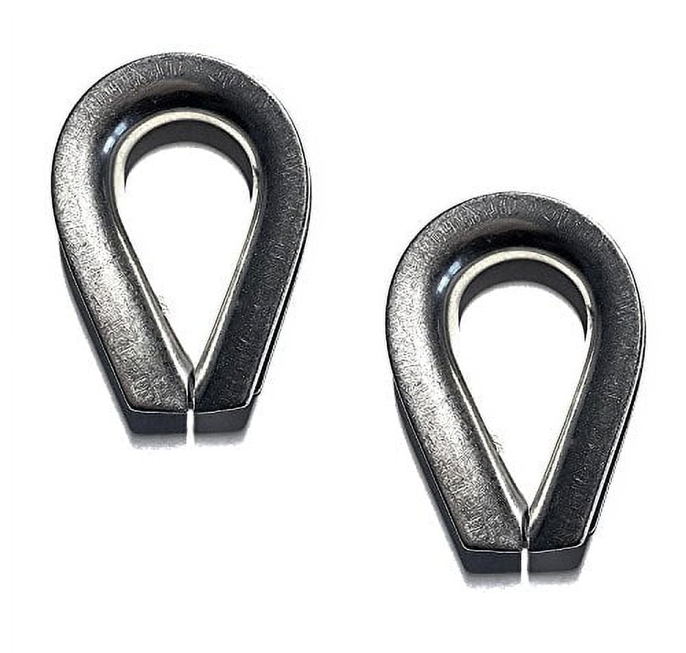 US STAINLESS 316 Marine Grade Wire Rope Thimbles 5/16" - Heavy Duty, Pack Of 2
