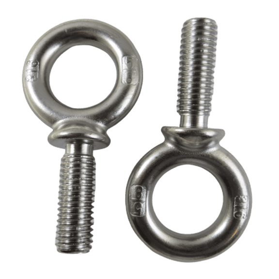 2 Pieces Stainless Steel 316 5/8" x 1 3/4" UNC Machinery Eye Bolt Marine Grade