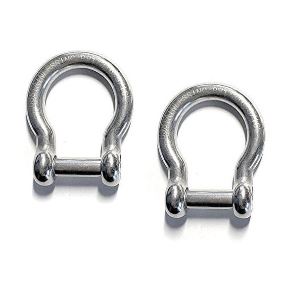 2 Pieces Stainless Steel 316 Bow Shackle 5/16" (8mm) with Hex Sink Pin Marine Grade