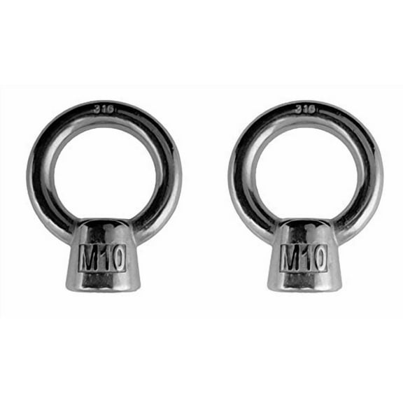 2 Pieces Stainless Steel 316 Lifting Eye Nut M10 Marine Grade 10mm