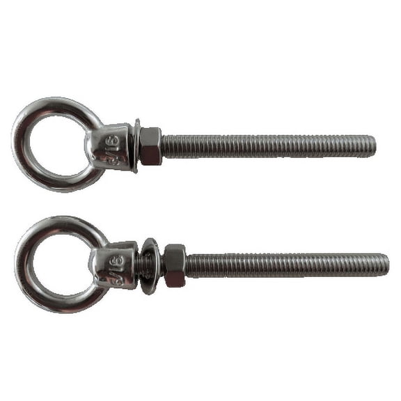 2 Pieces Stainless Steel 316 (Shape Type 307) Lifting Eye Bolt 5/16" UNC x 120mm Marine Grade